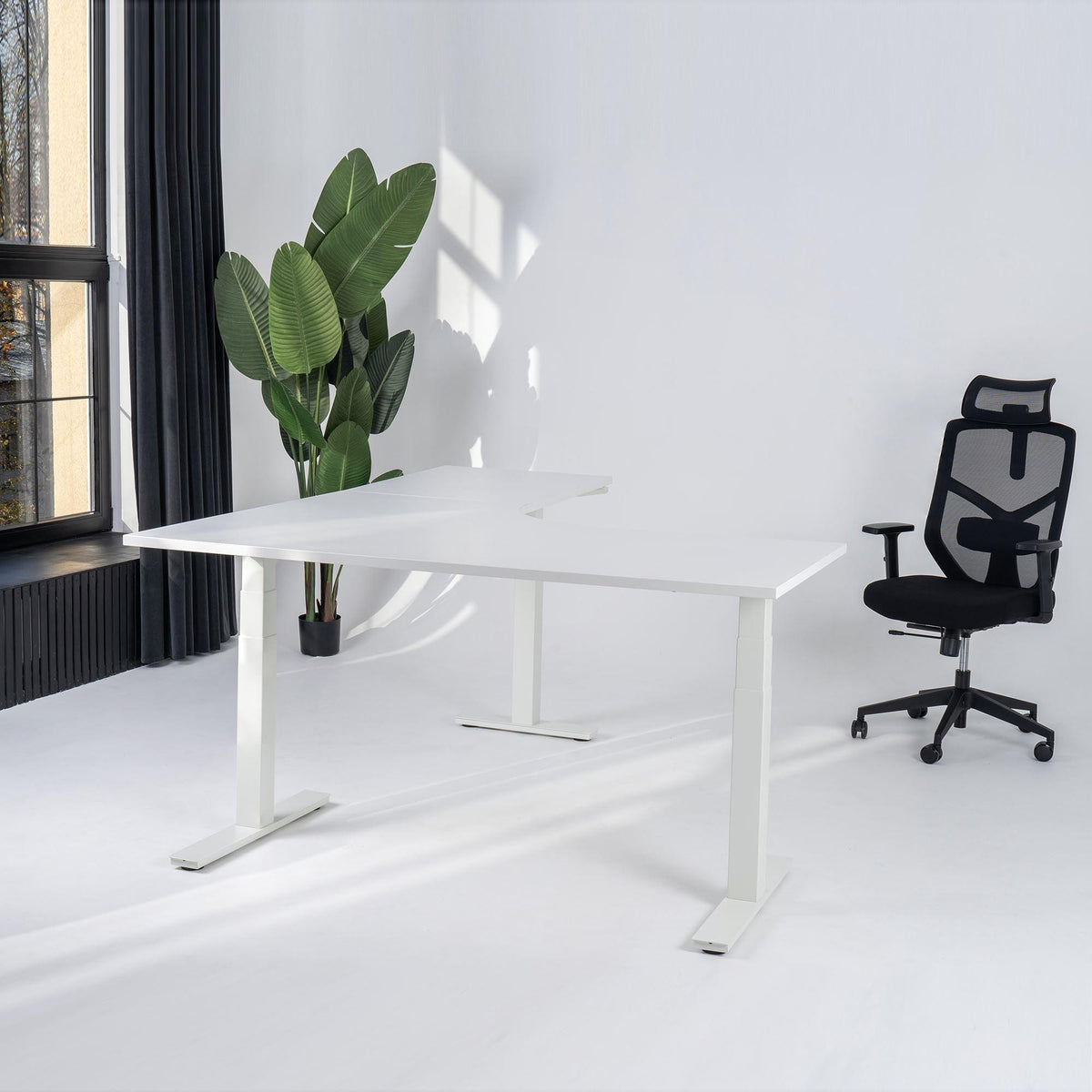 Elektriski augstumā regulējams galds Prestige Line L forma 200 cm x 120 cm-Ergostock