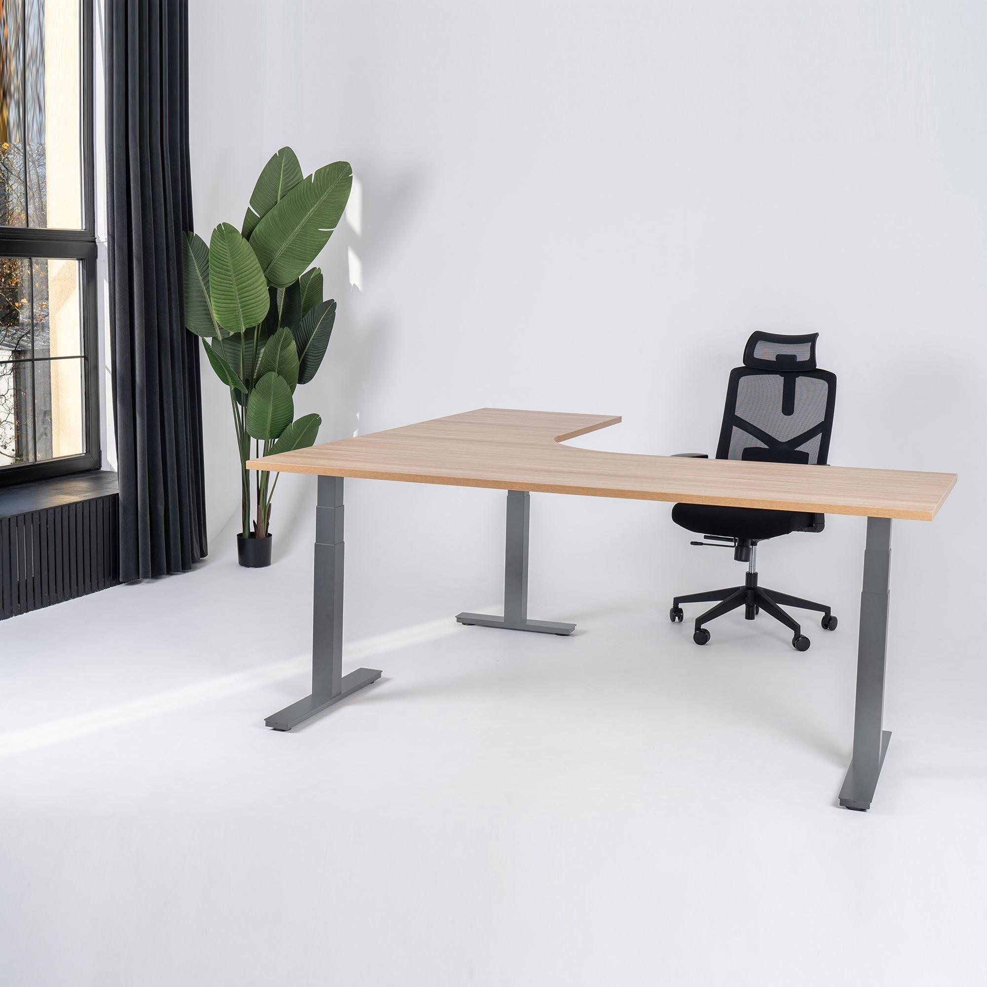 Elektriski augstumā regulējams galds Prestige Line L forma 200 cm x 200 cm-Ergostock