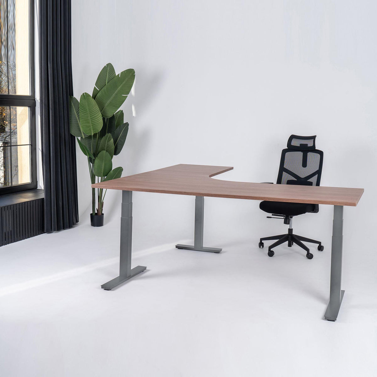 Elektriski augstumā regulējams galds Prestige Line L forma 200 cm x 200 cm-Ergostock