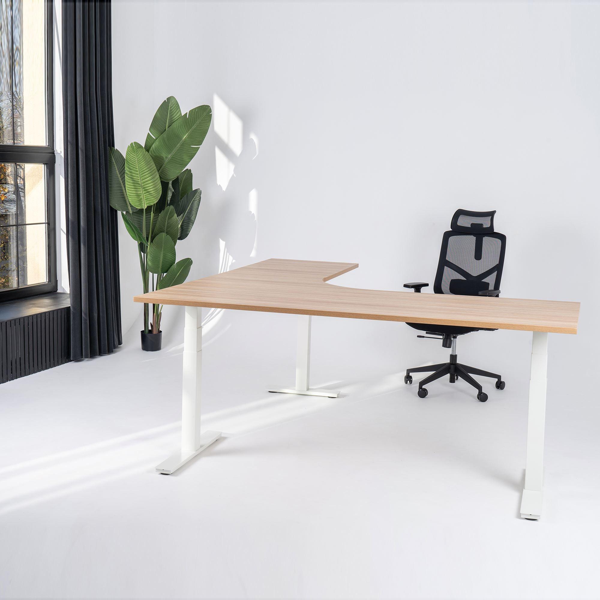 Elektriski augstumā regulējams galds Prestige Line L forma 200 cm x 200 cm-Ergostock