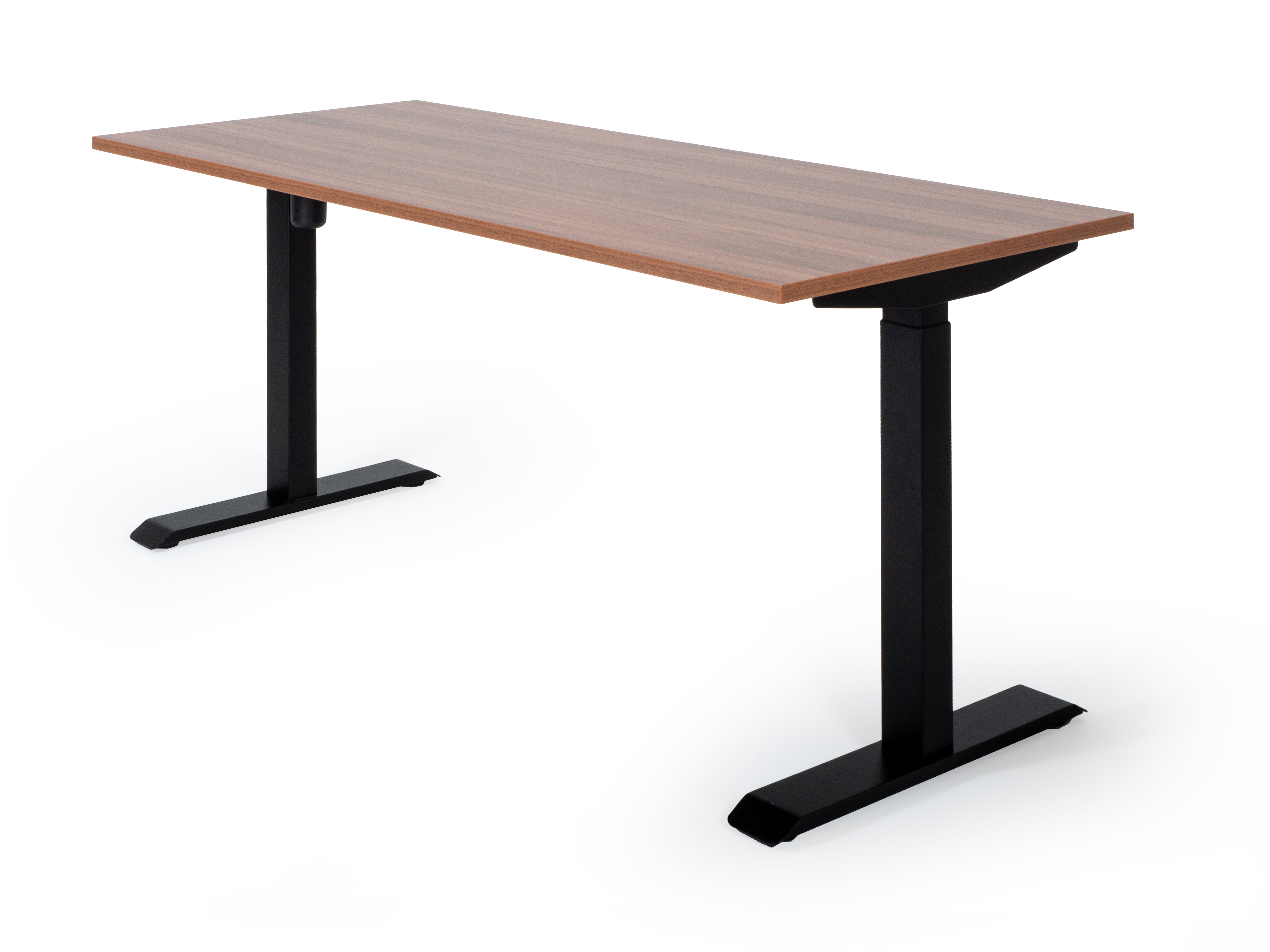 Elektriski augstumā regulējams galds Unico Line, galda virsmas krāsa Riekstkoks, statīva krāsa Melna, Ergostock