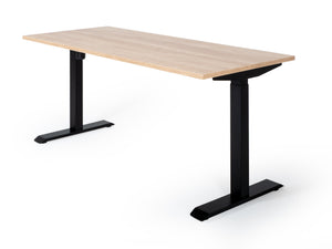 Elektriski augstumā regulējams galds Unico Line, galda virsmas krāsa American oak, statīva krāsa Melna, Ergostock