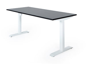 Elektriski augstumā regulējams galds Unico Line, galda virsmas krāsa Melna, statīva krāsa Balta, Ergostock