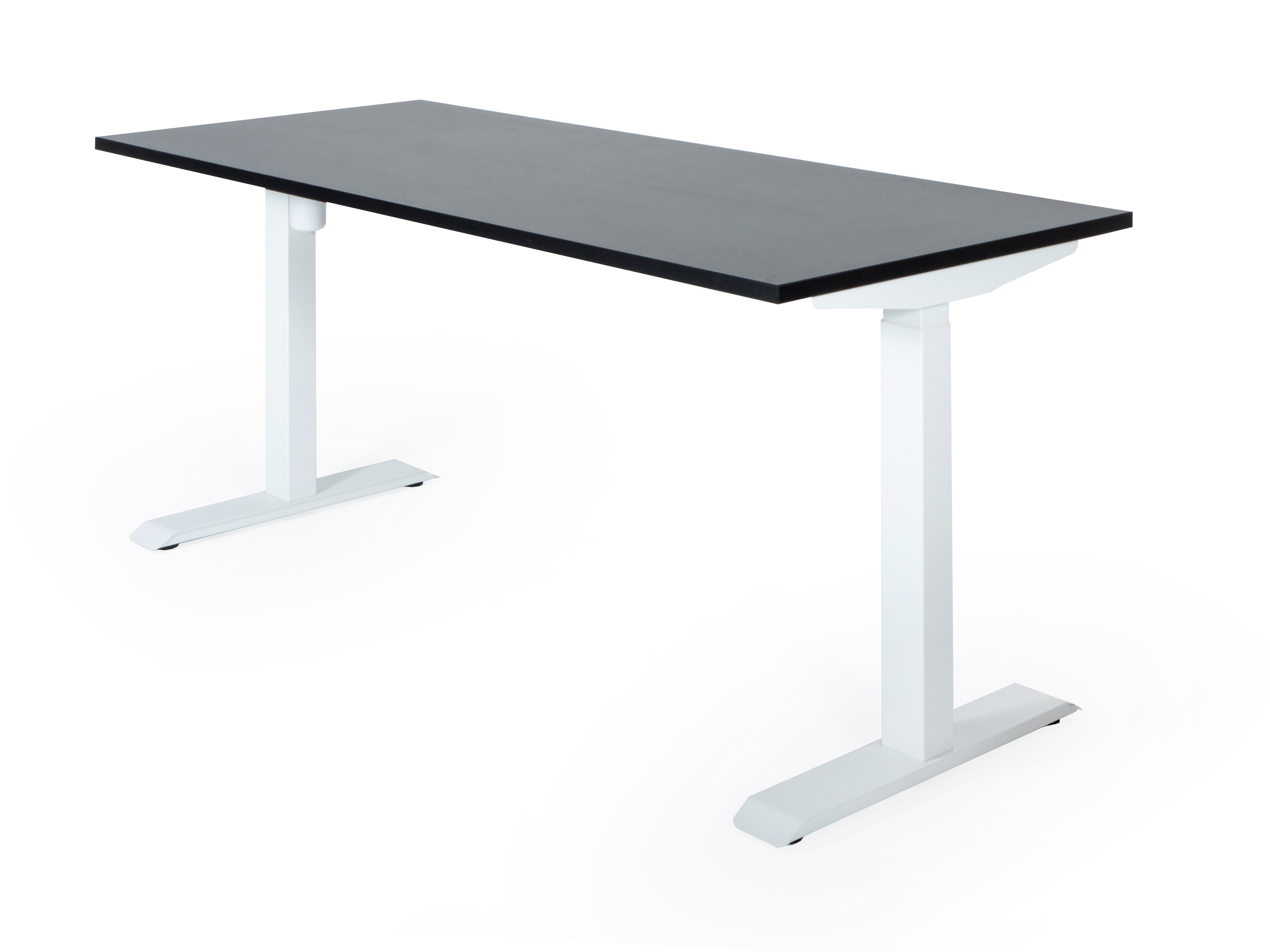 Elektriski augstumā regulējams galds Unico Line, galda virsmas krāsa Melna, statīva krāsa Balta, Ergostock