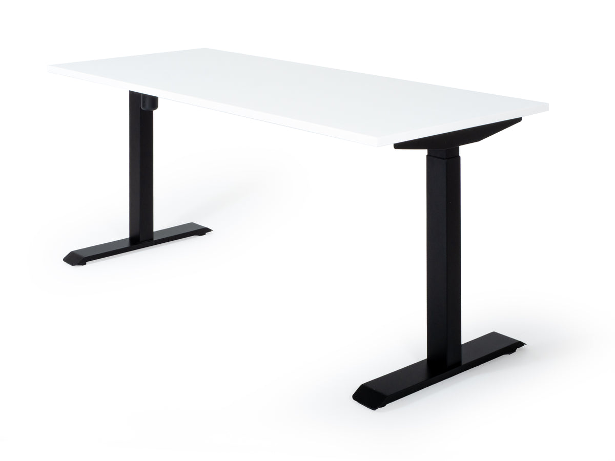 Elektriski augstumā regulējams galds Unico Line – Balta / Melna / 120 x 65