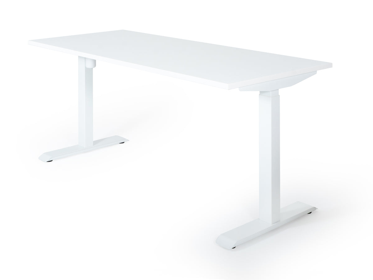 Elektriski augstumā regulējams galds Unico Line – Balta / Balta / 120 x 65