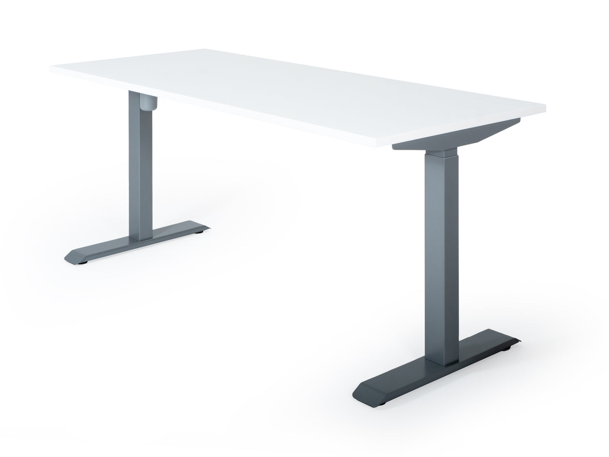 Elektriski augstumā regulējams galds Unico Line, galda virsmas krāsa Balta, statīva krāsa Sudraba, Ergostock