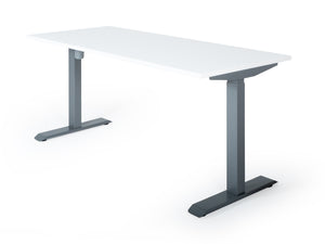 Elektriski augstumā regulējams galds Unico Line, galda virsmas krāsa Balta, statīva krāsa Sudraba, Ergostock