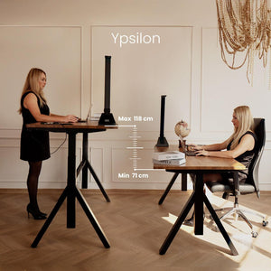 Elektriski augstumā regulējams galds Ypsilon, galda augstuma regulācijas diapazons
