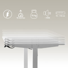 Elektriski augstumā regulējams rakstāmgalds WORKMATE, 120 x 60 cm, balts