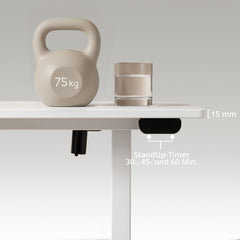 Elektriski augstumā regulējams rakstāmgalds WORKMATE, 120 x 60 cm, balts