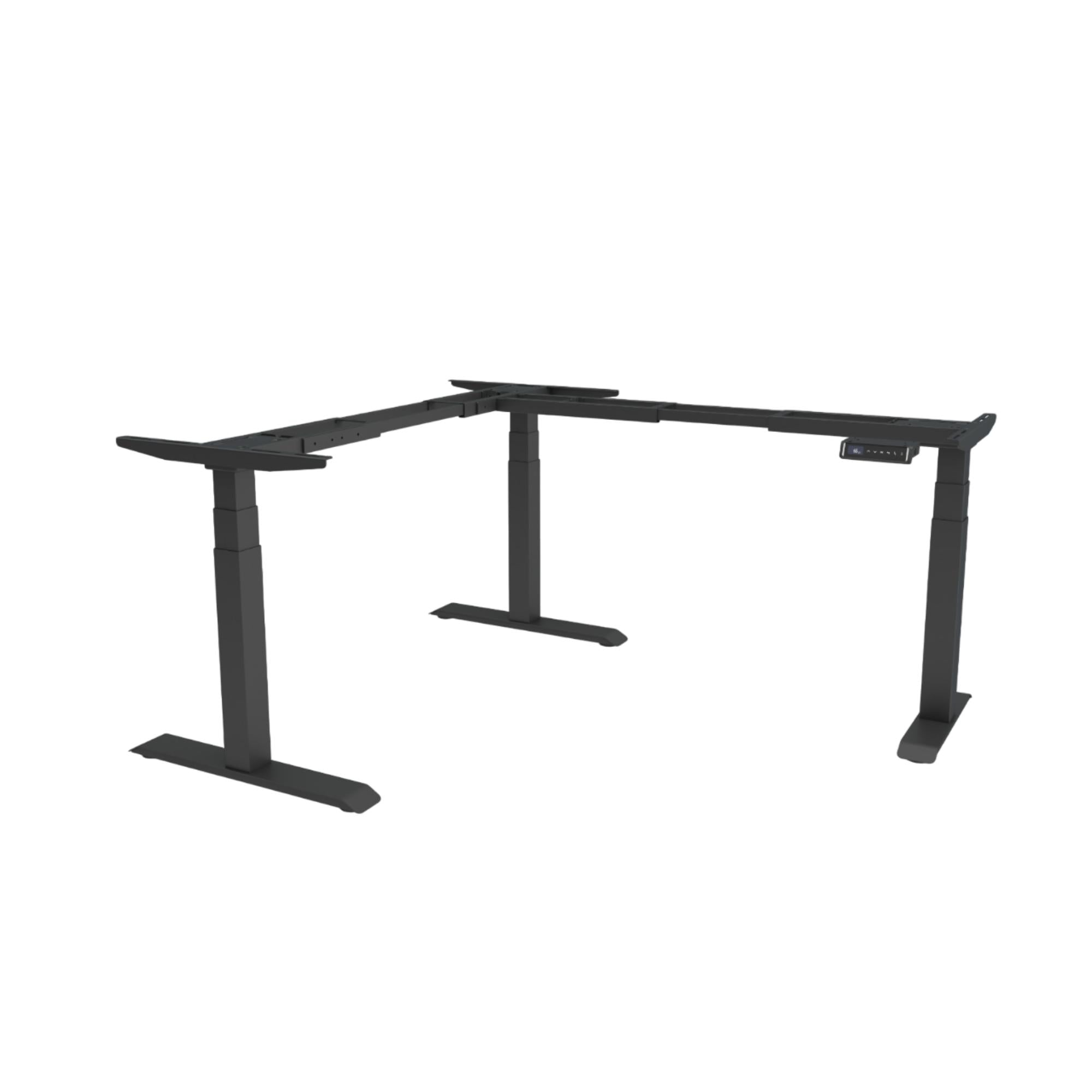 Elektriski augstumā regulējams trīsmotoru galda statīvs Prestige L forma - Ergostock.lv