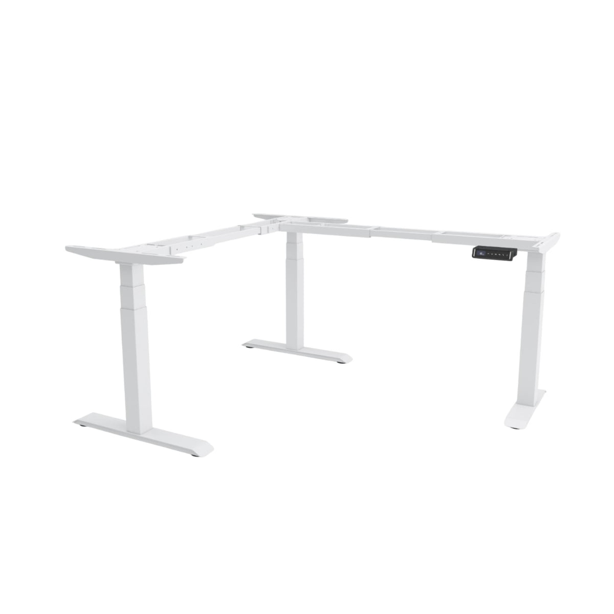 Elektriski augstumā regulējams trīsmotoru galda statīvs Prestige L forma - Ergostock.lv