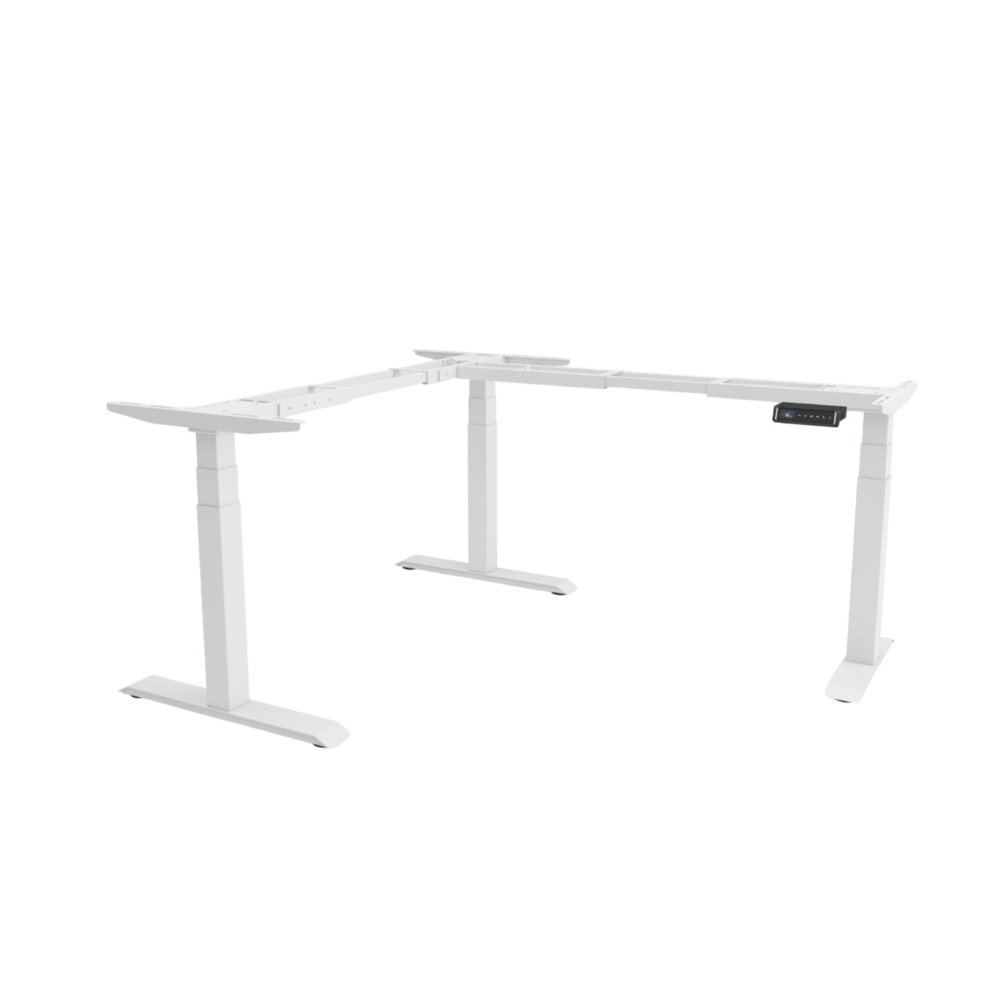 Elektriski augstumā regulējams trīsmotoru galda statīvs Prestige L forma - Ergostock.lv