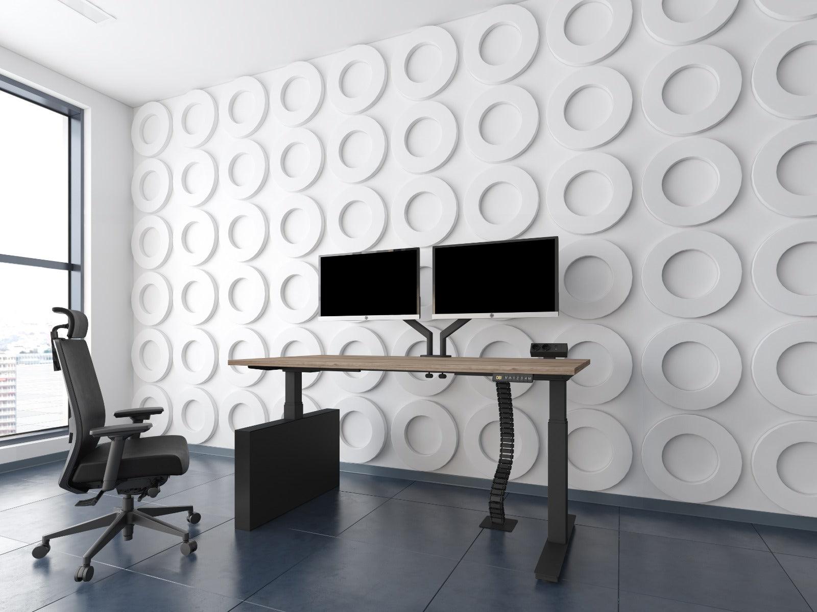 Ergostock komplekts augstumā regulējams galds Prestige Line 140 cm x 80 cm un Biroja krēsls VANE HD Handy Black-Ergostock