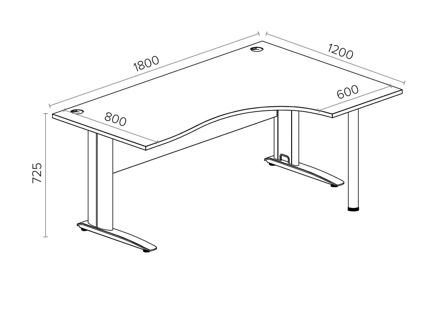 Biroja stūra galds ARETH CORNER, ar nosegpaneli - Ergostock.lv