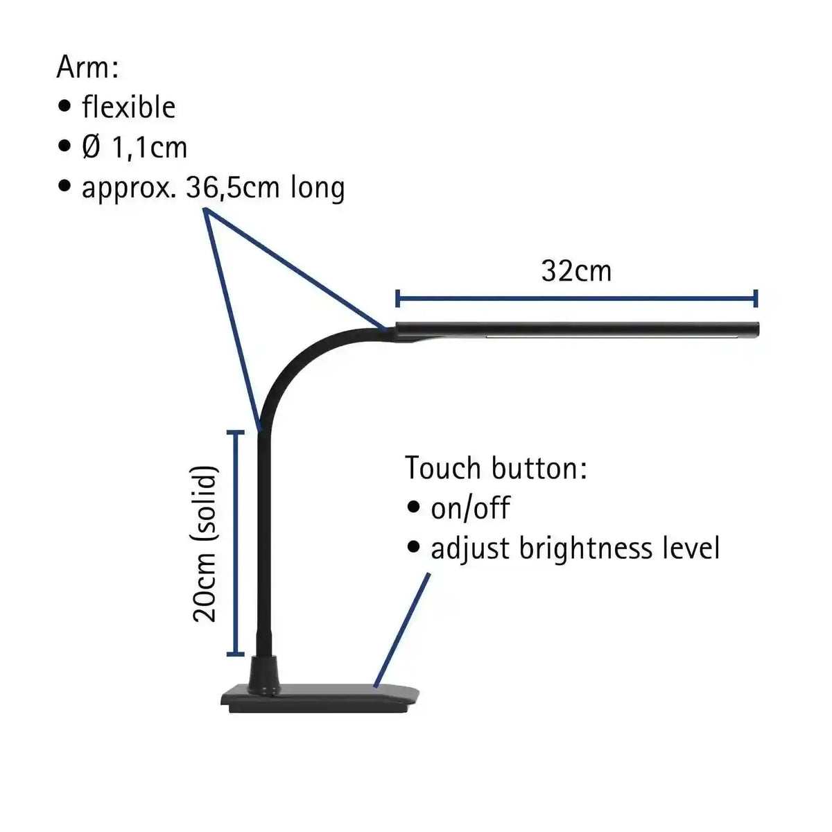 Galda lampa MAULpirro, LED, ar pamatni