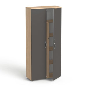 Garderobes skapis Flexx, ar 5 plauktiem, 1800 x 800 x 355 mm - Ergostock.lv