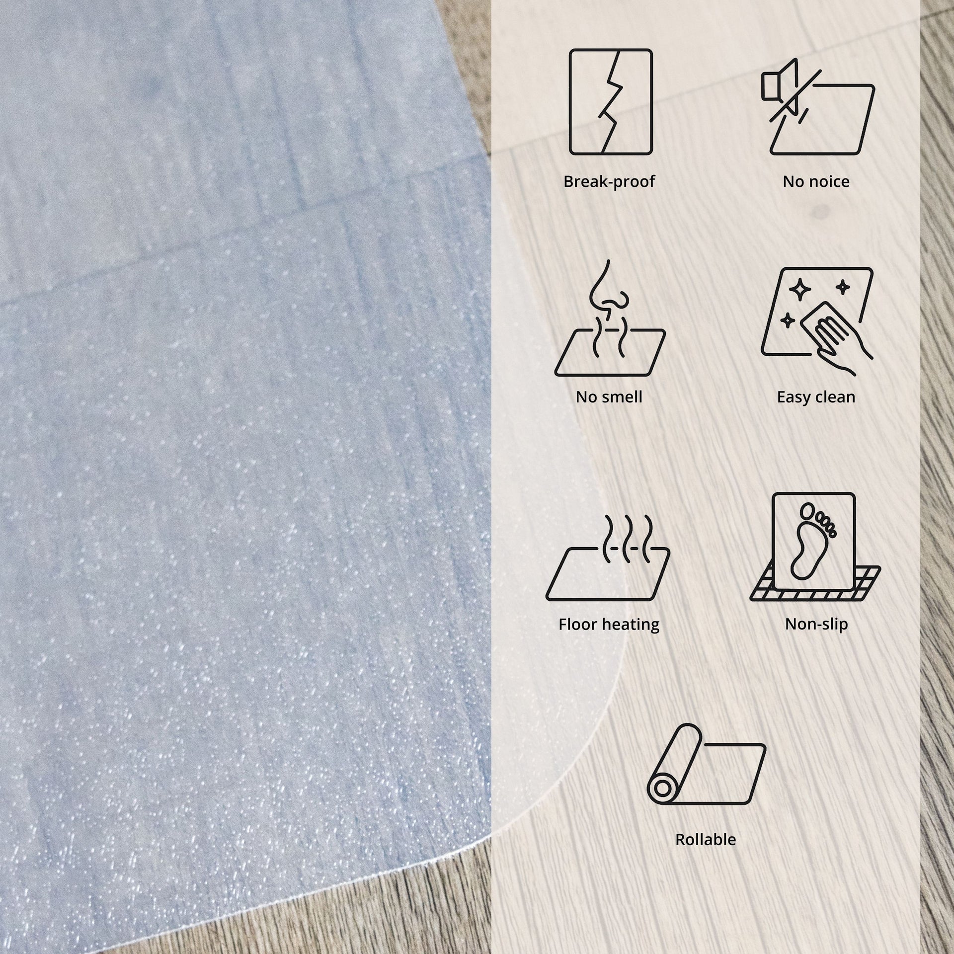 Grīdas segums FLEXX, 120x90 cm, pienbalts