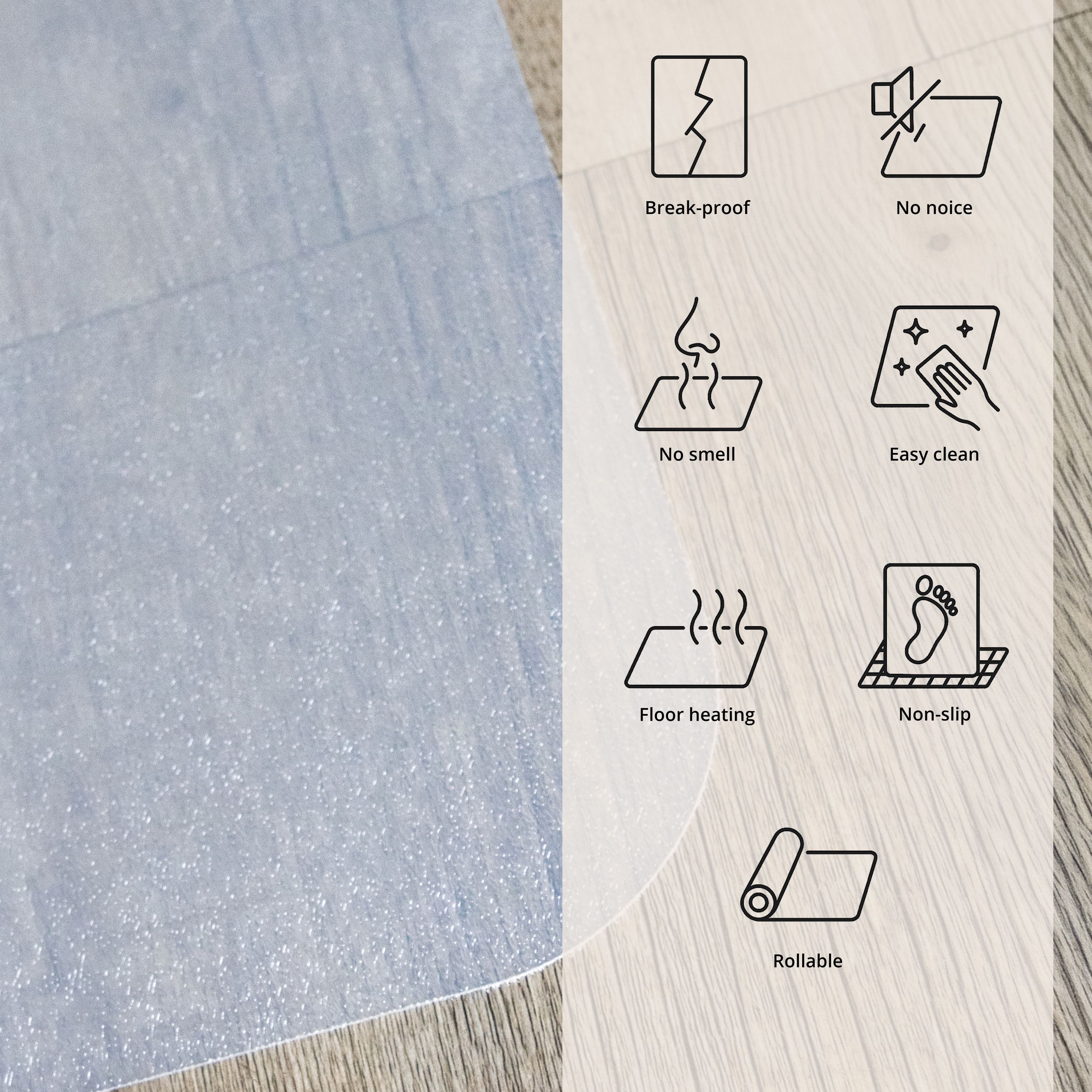 Grīdas segums FLEXX, 120x90 cm, pienbalts