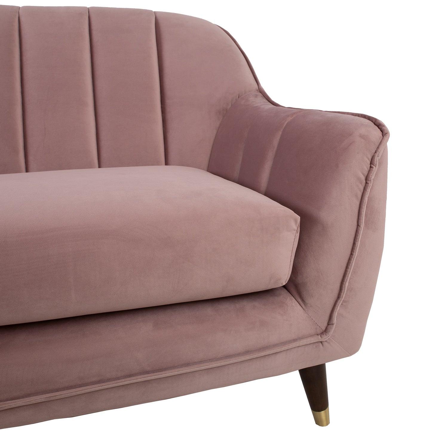 Home4You Dīvāns JOANNA 1965xD835xH805cm violeti rozā samts-Ergostock