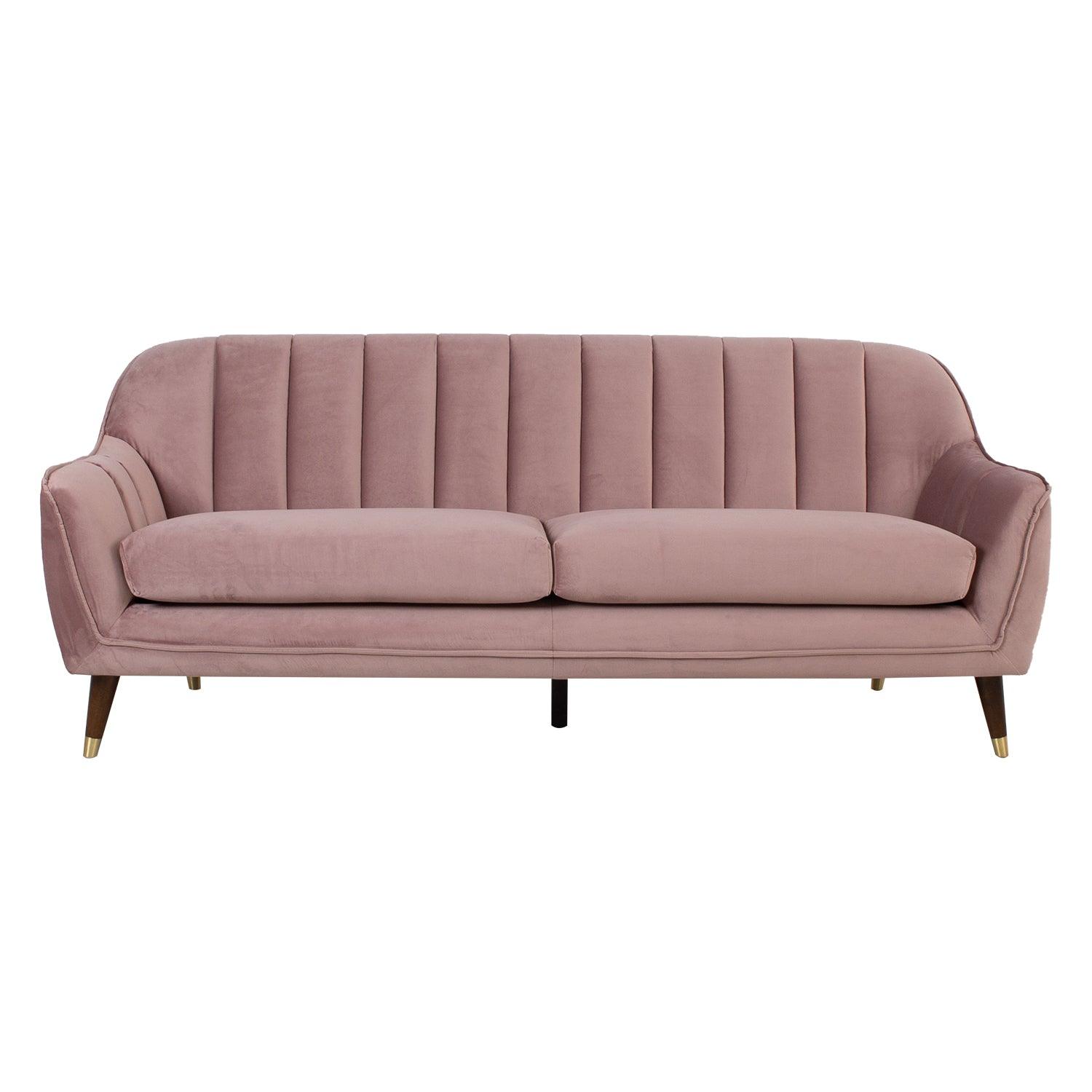 Home4You Dīvāns JOANNA 1965xD835xH805cm violeti rozā samts-Ergostock