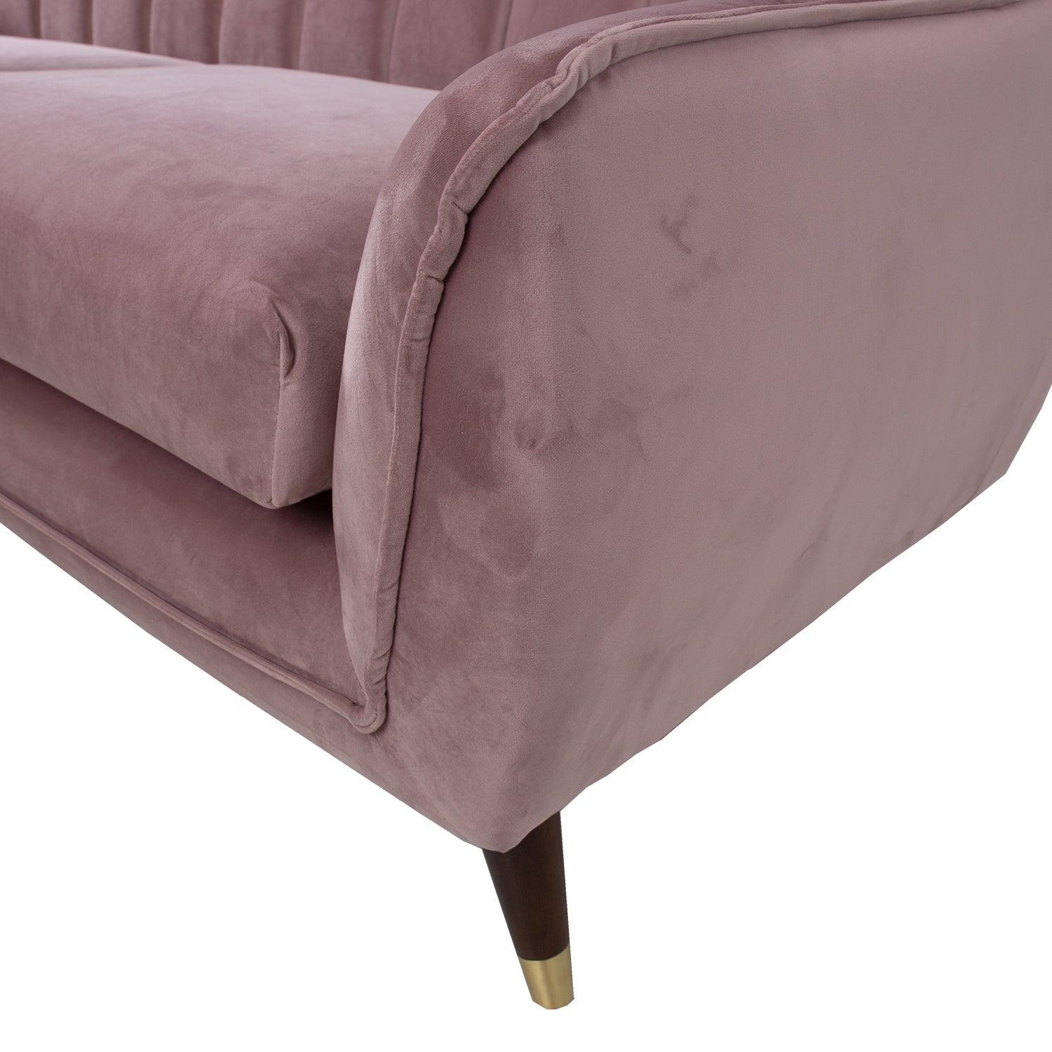 Home4You Dīvāns JOANNA 1965xD835xH805cm violeti rozā samts-Ergostock