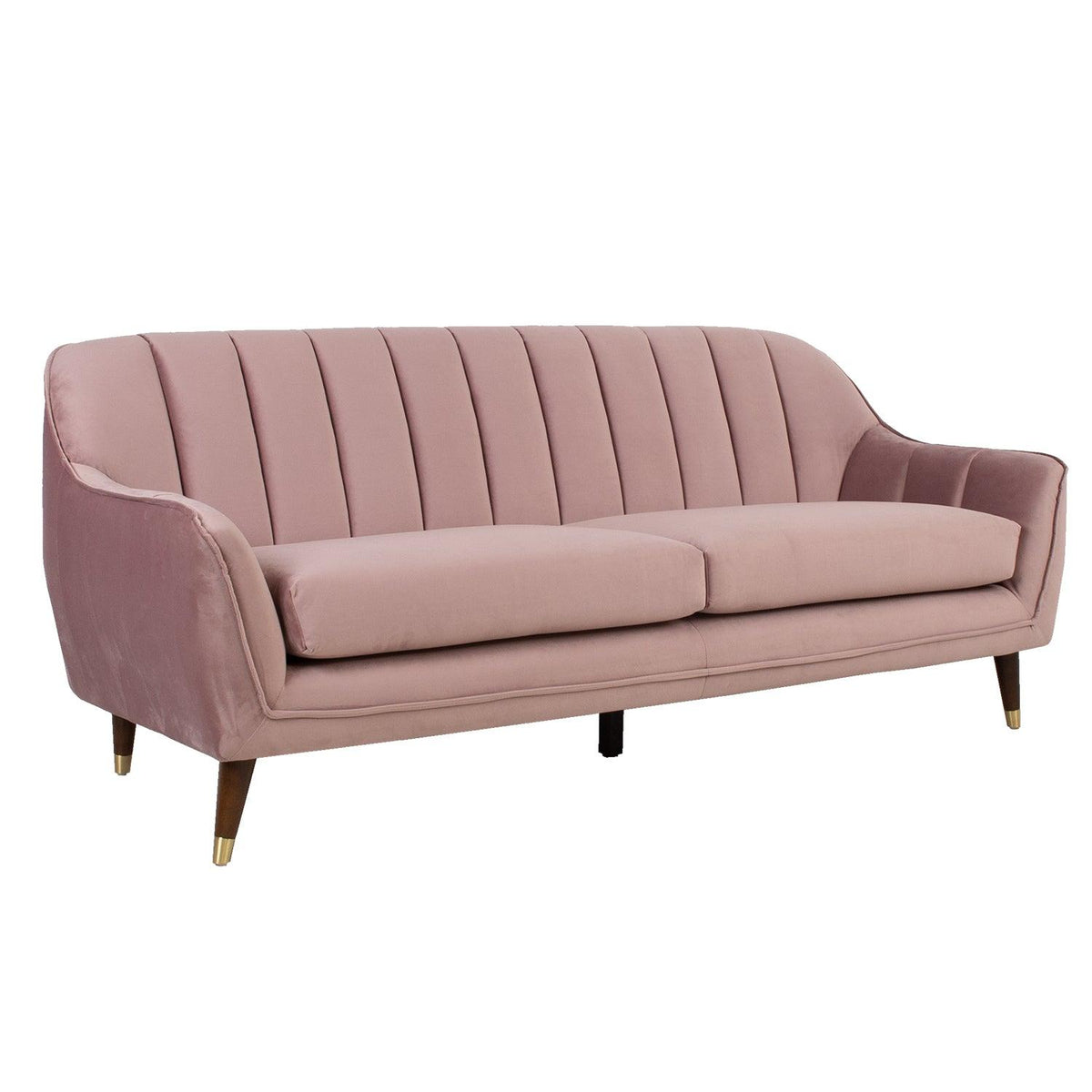 Home4You Dīvāns JOANNA 1965xD835xH805cm violeti rozā samts-Ergostock
