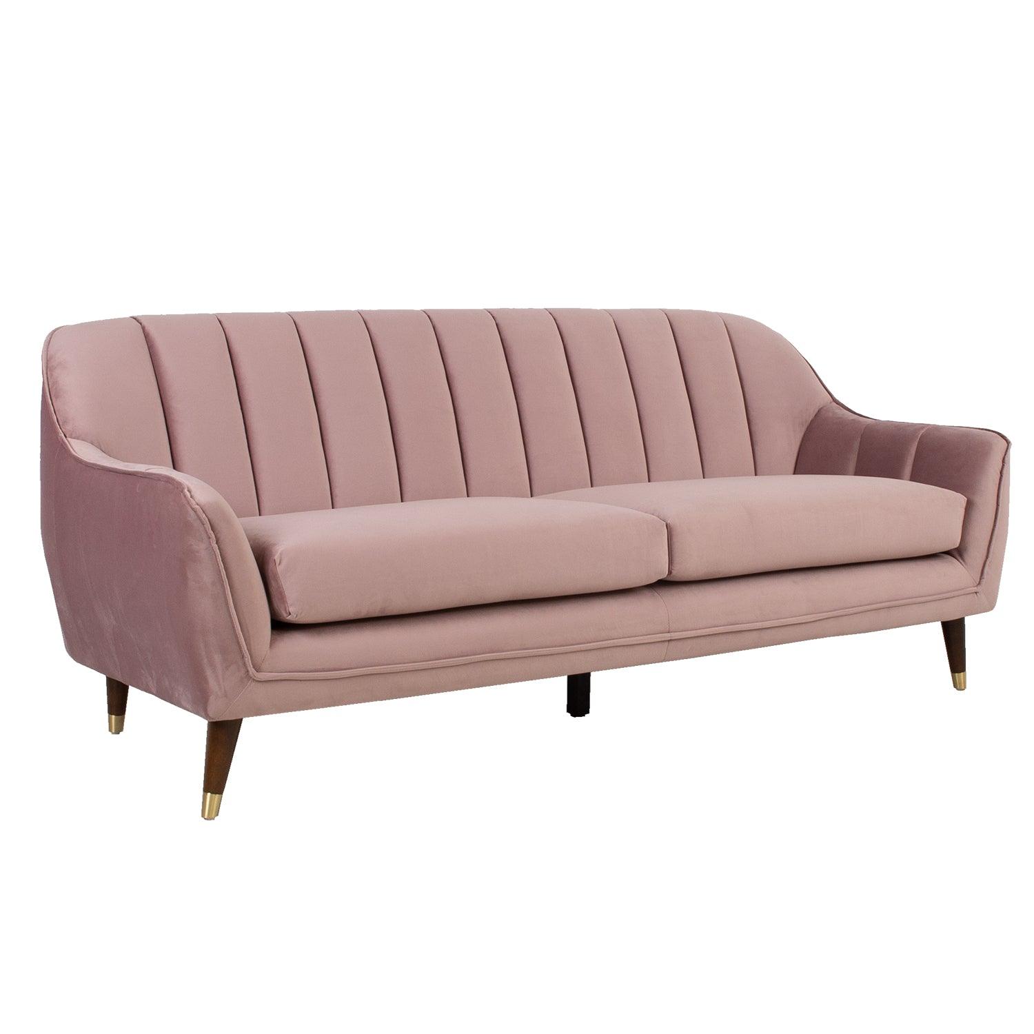 Home4You Dīvāns JOANNA 1965xD835xH805cm violeti rozā samts-Ergostock