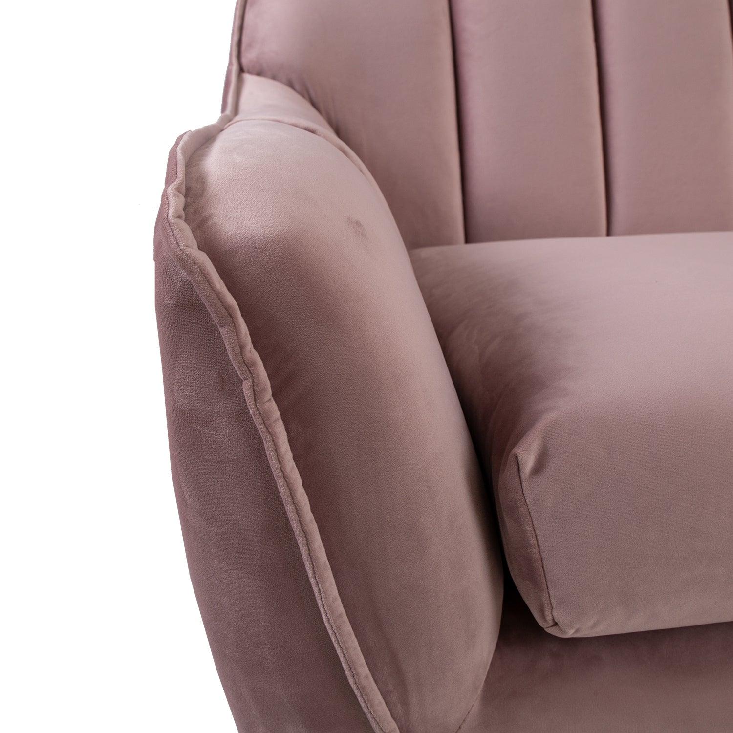 Home4You Dīvāns JOANNA 1965xD835xH805cm violeti rozā samts-Ergostock