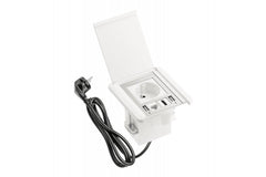 Iebūvējama Rozete ar atveramu aizsargvāku, 1x SCHUKO, 2xUSB A, 1x HDMI - Ergostock.lv