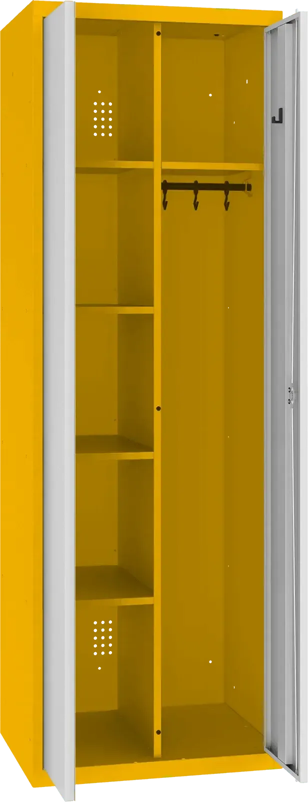 Inventāra skapis ar pakaramo 1800x600x500 mm – dzeltens / gaiši pelēks