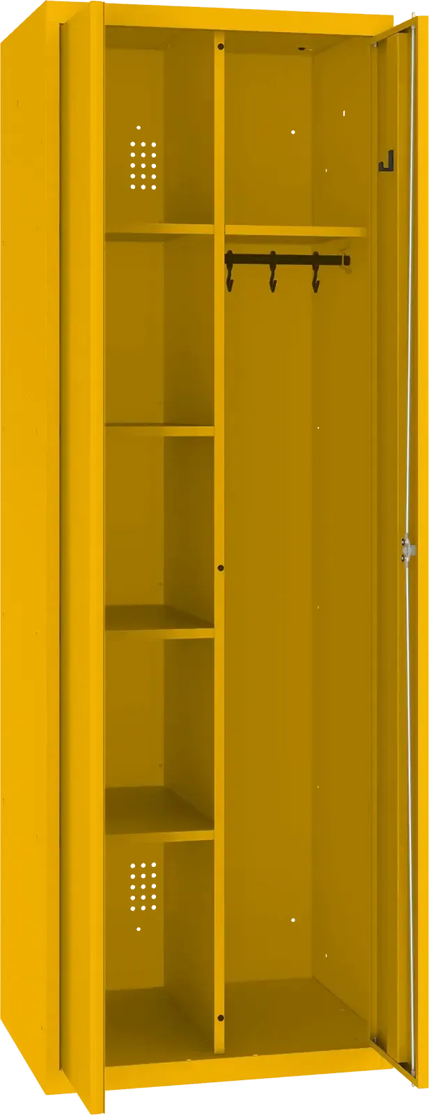 Inventāra skapis ar pakaramo 1800x600x500 mm – dzeltens / dzeltens