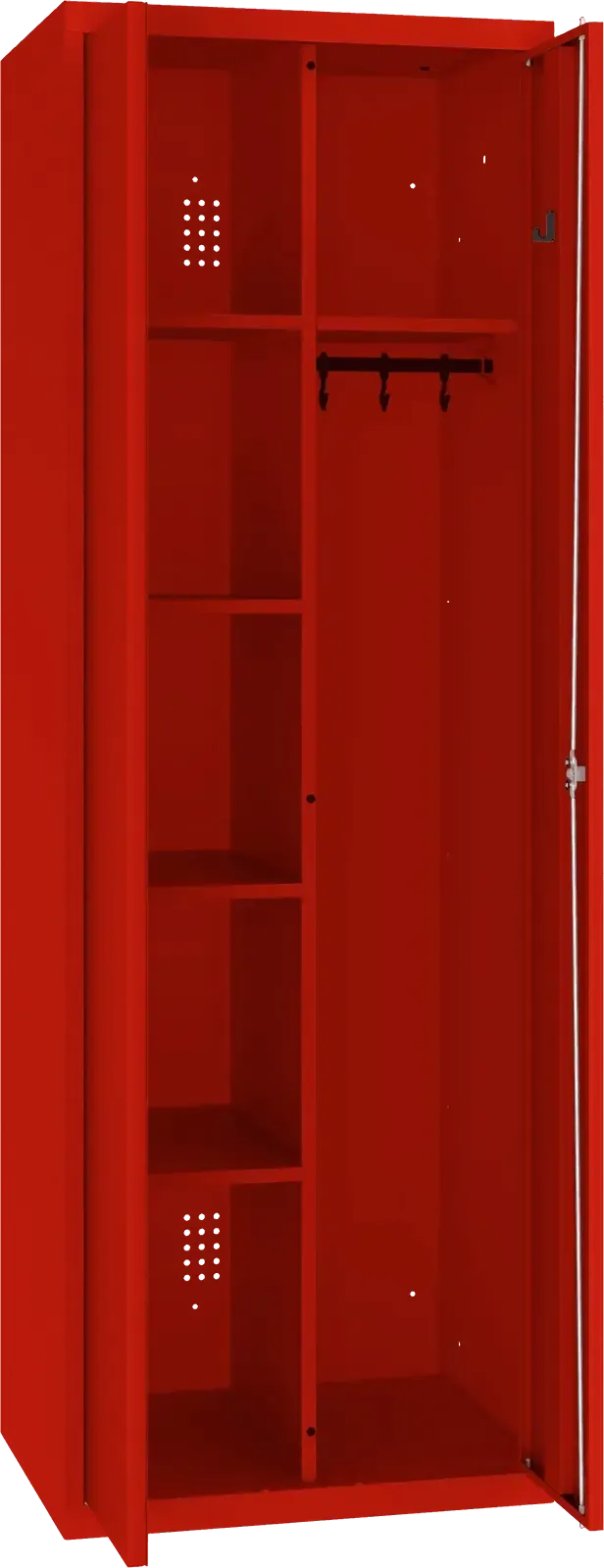 Inventāra skapis ar pakaramo 1800x600x500 mm – sarkans / sarkans
