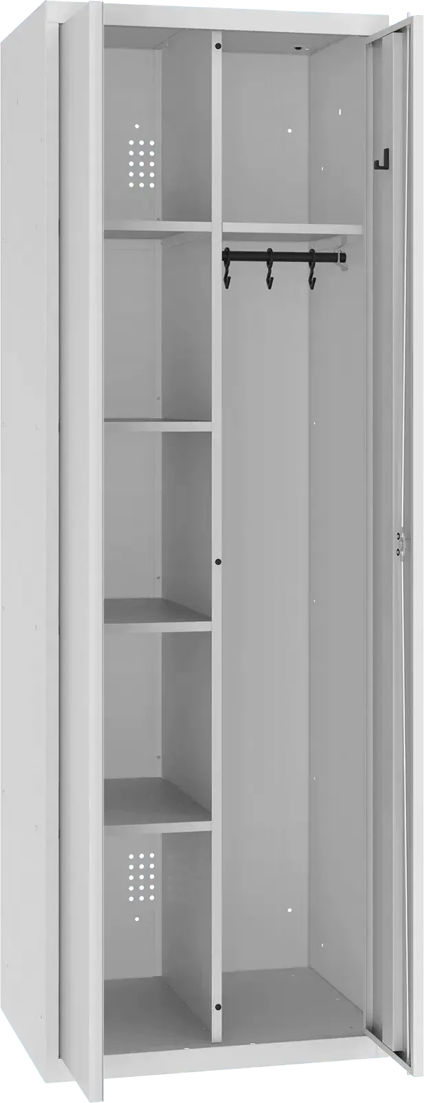 Inventāra skapis ar pakaramo 1800x600x500 mm – gaiši pelēks / gaiši pelēks
