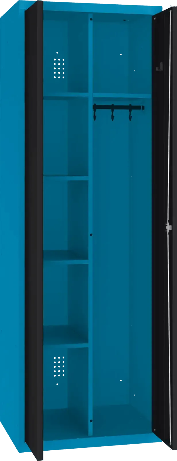 Inventāra skapis ar pakaramo 1800x600x500 mm – zils / melns
