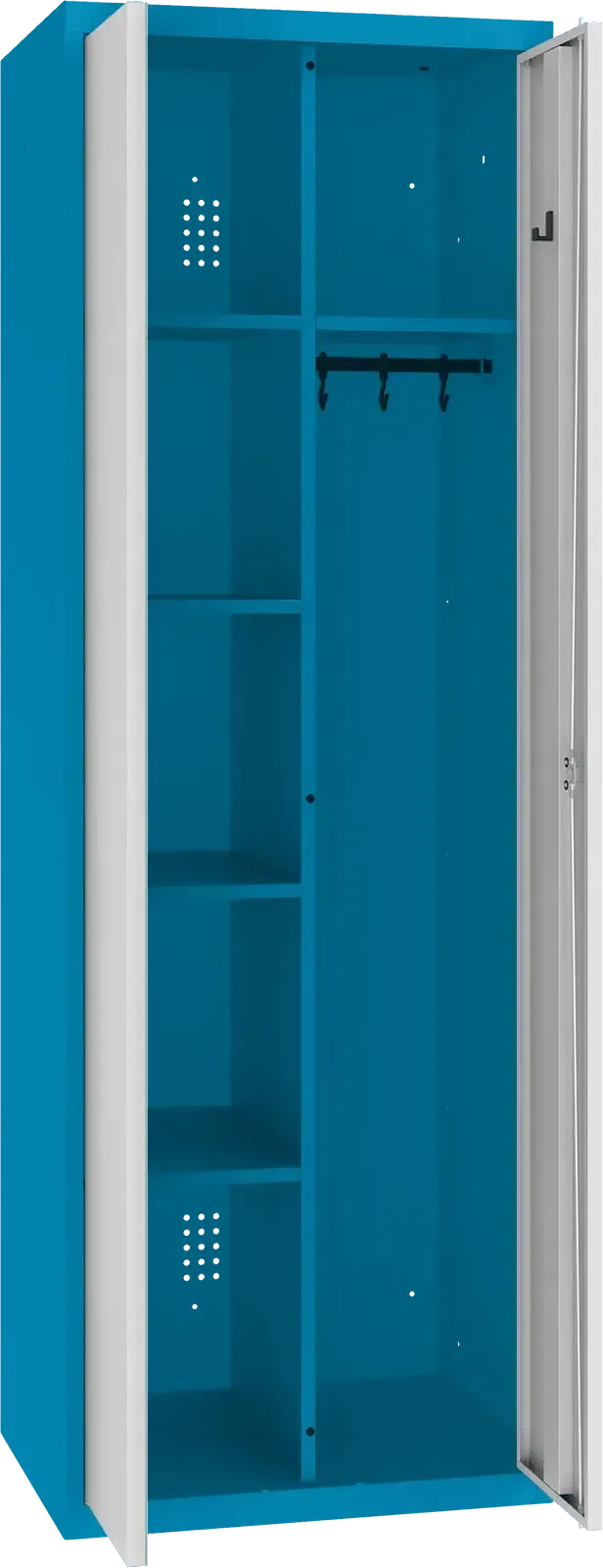 Inventāra skapis ar pakaramo 1800x600x500 mm – zils / gaiši pelēks