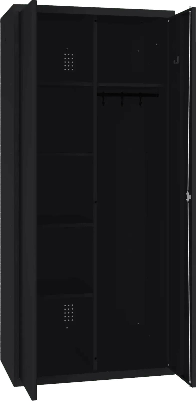 Inventāra skapis ar pakaramo 1800x800x500 mm – melns / melns