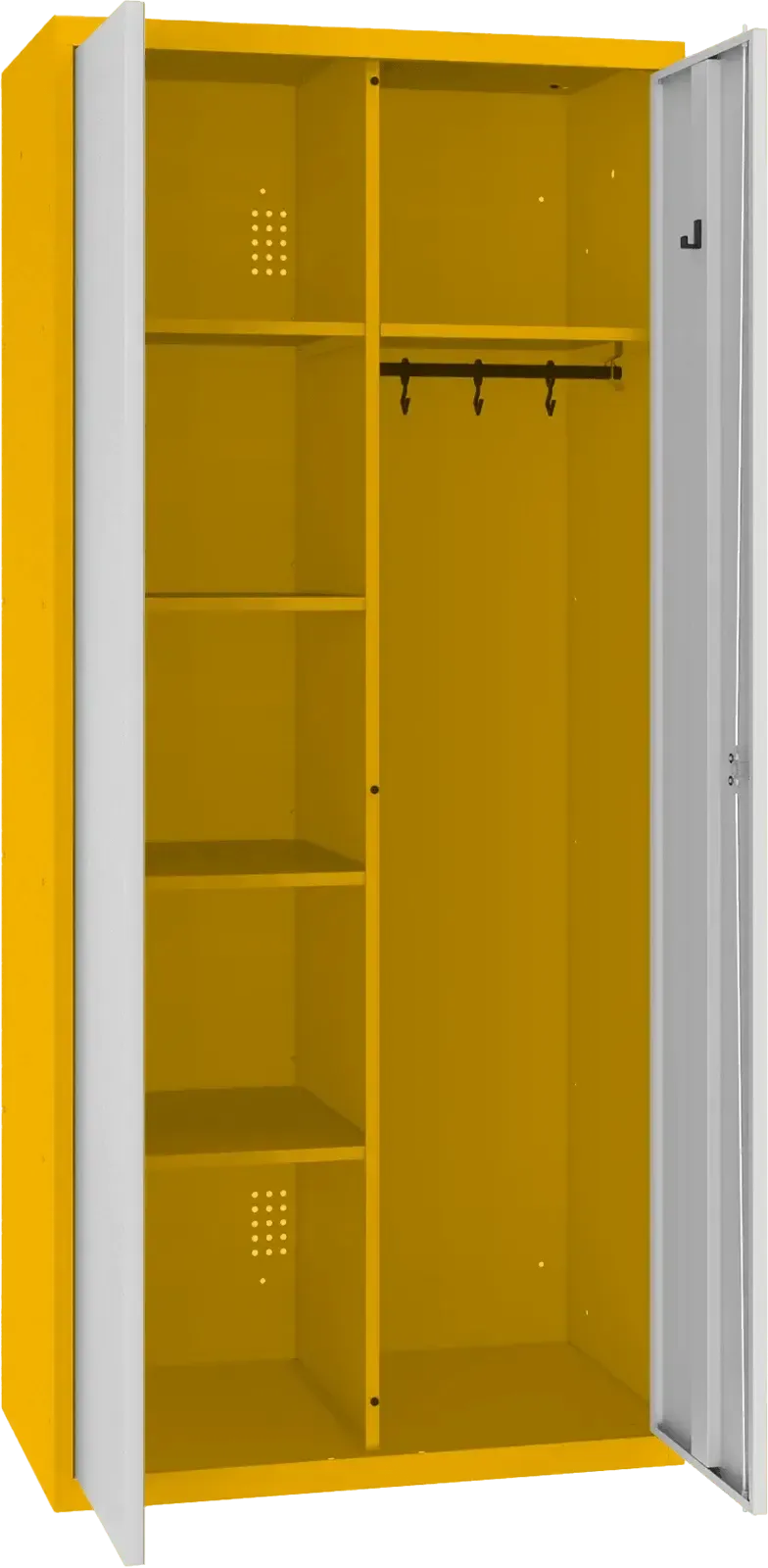 Inventāra skapis ar pakaramo 1800x800x500 mm – dzeltens / gaiši pelēks