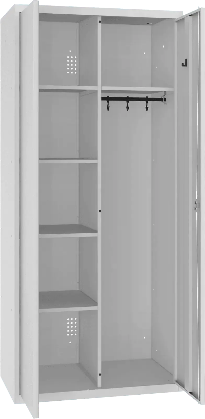 Inventāra skapis ar pakaramo 1800x800x500 mm – gaiši pelēks / gaiši pelēks