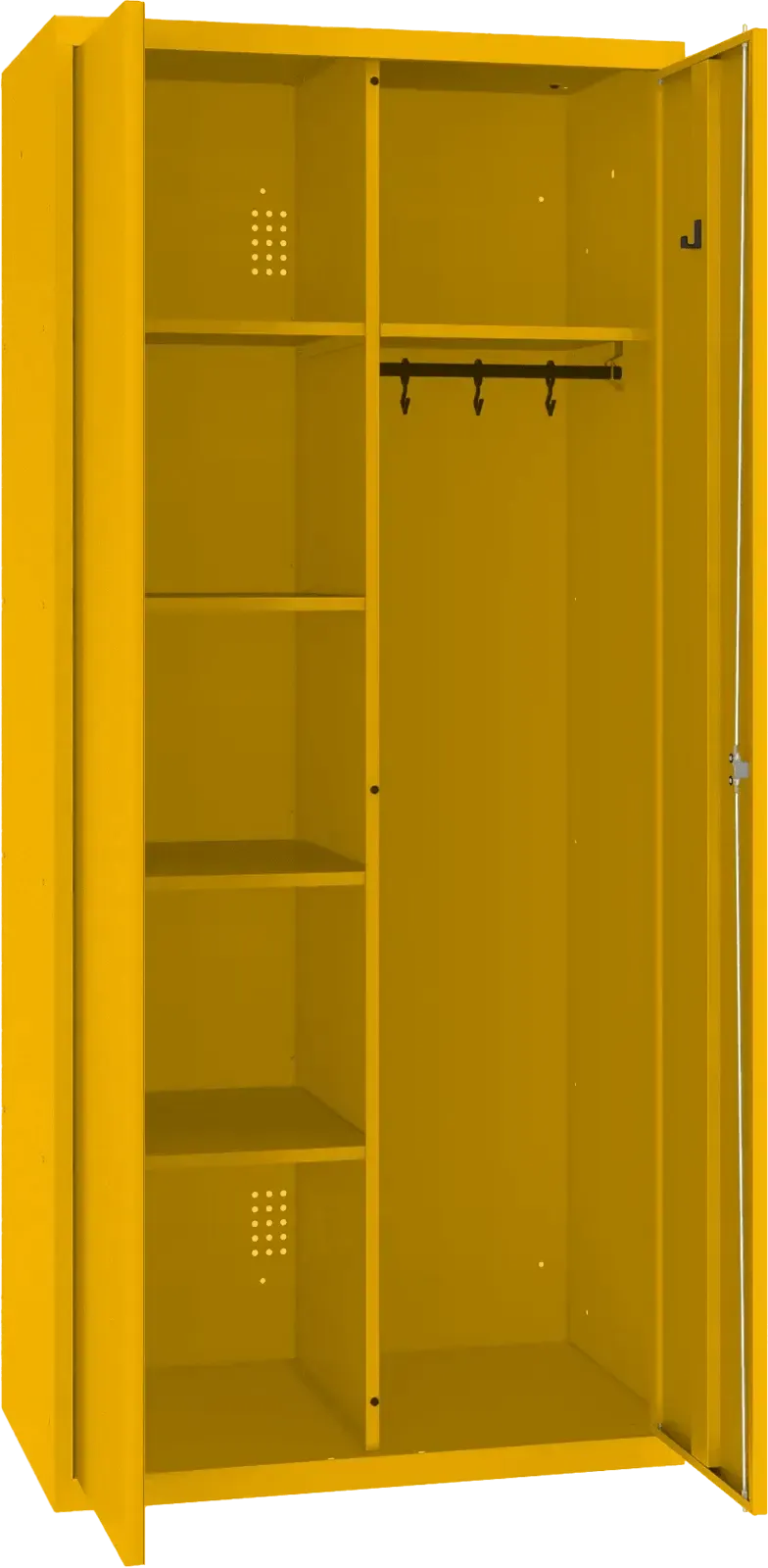 Inventāra skapis ar pakaramo 1800x800x500 mm – dzeltens / dzeltens