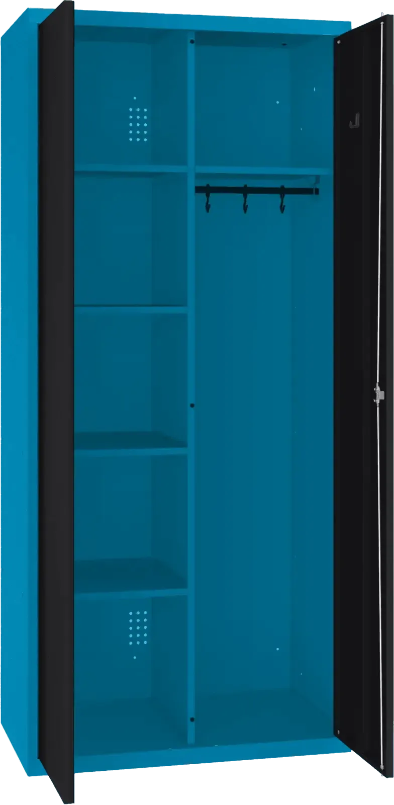 Inventāra skapis ar pakaramo 1800x800x500 mm – zils / melns
