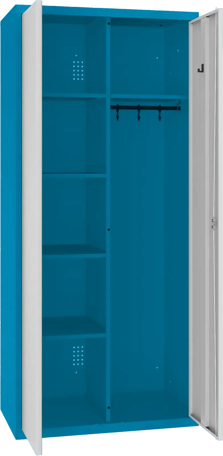 Inventāra skapis ar pakaramo 1800x800x500 mm – zils / gaiši pelēks