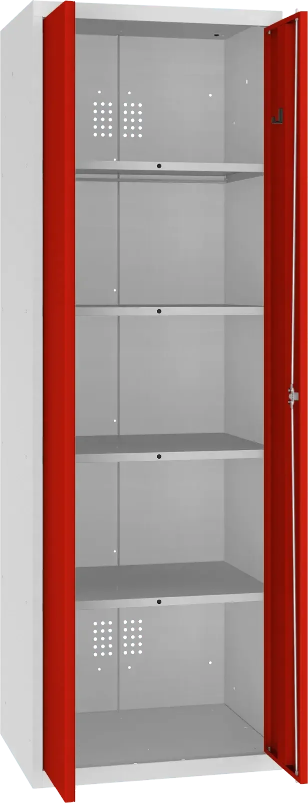 Inventāra skapis Classic 1800x600x500 mm – gaiši pelēks / sarkans