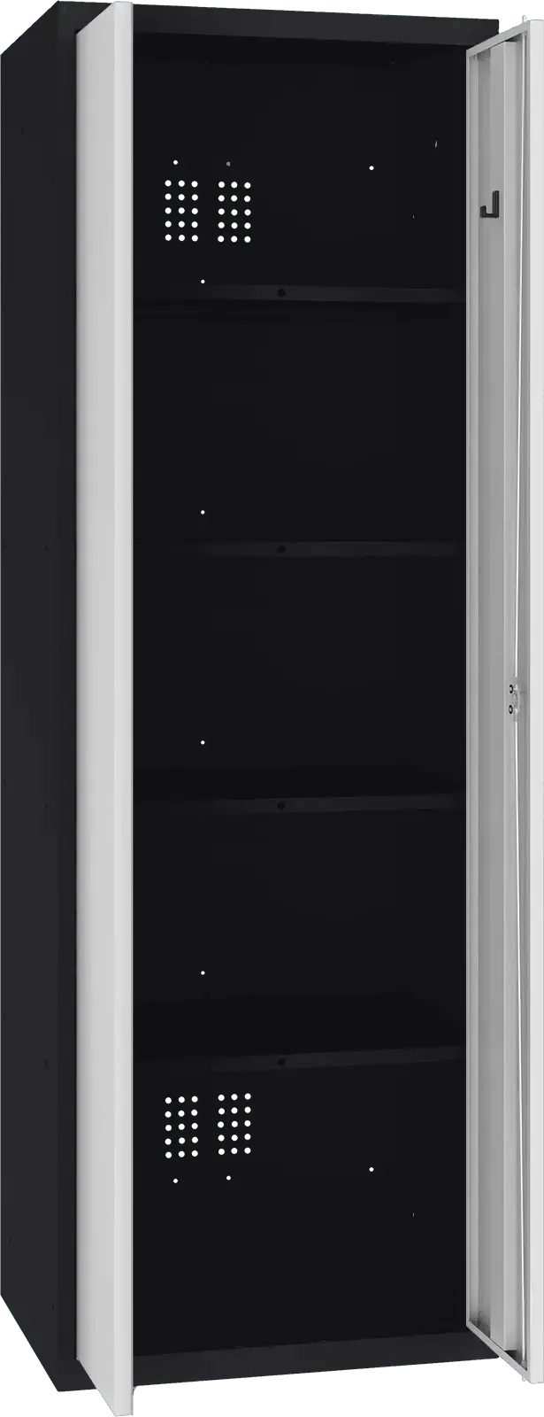 Inventāra skapis Classic 1800x600x500 mm – melns / gaiši pelēks