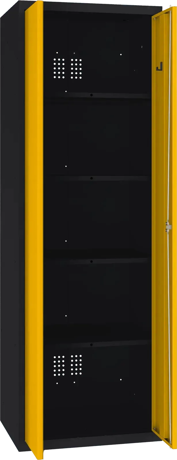 Inventāra skapis Classic 1800x600x500 mm – melns / dzeltens