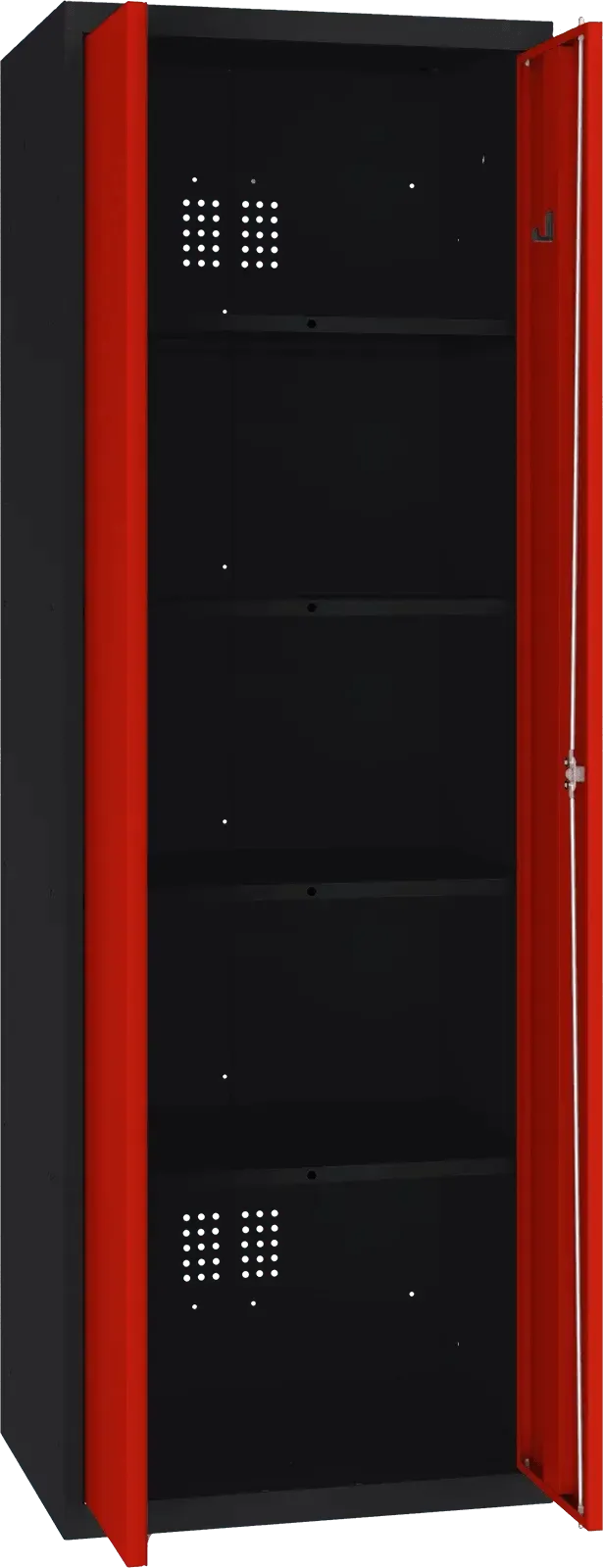 Inventāra skapis Classic 1800x600x500 mm – melns / sarkans