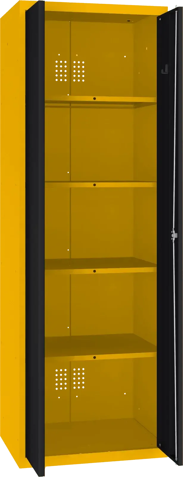 Inventāra skapis Classic 1800x600x500 mm – dzeltens / melns
