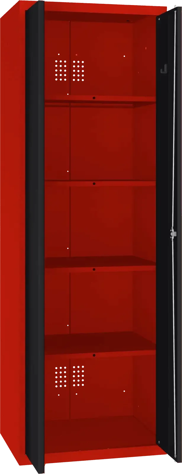 Inventāra skapis Classic 1800x600x500 mm – sarkans / melns