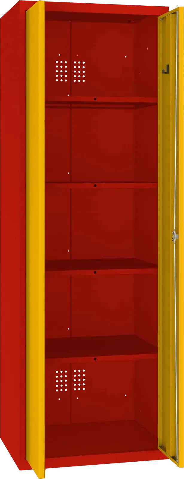 Inventāra skapis Classic 1800x600x500 mm – sarkans / dzeltens